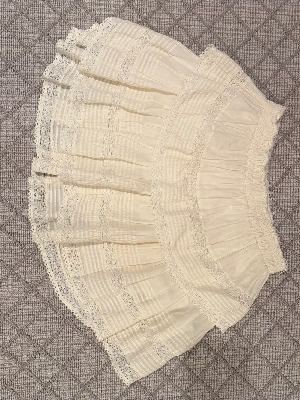 LoveShackFancy White Ruffle Mini Skirt